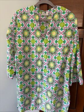 Malabar Bay Organic Cotton Floral Swim Cover/Tunic